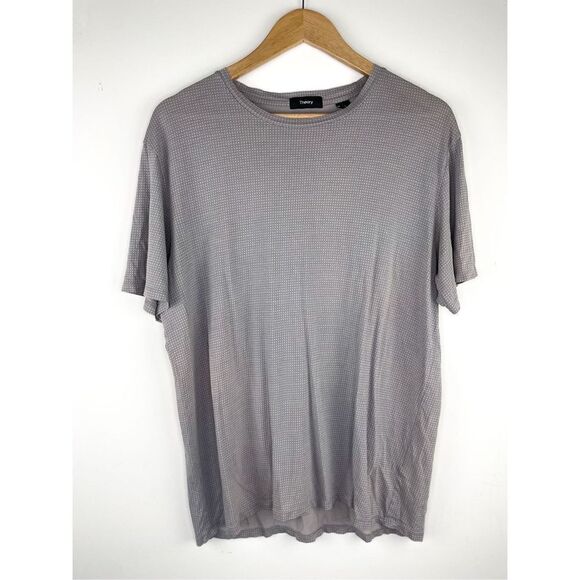 Theory‎ Pima Cotton Clean Tee Mini Cube Knit Mens L - Picture 1 of 7